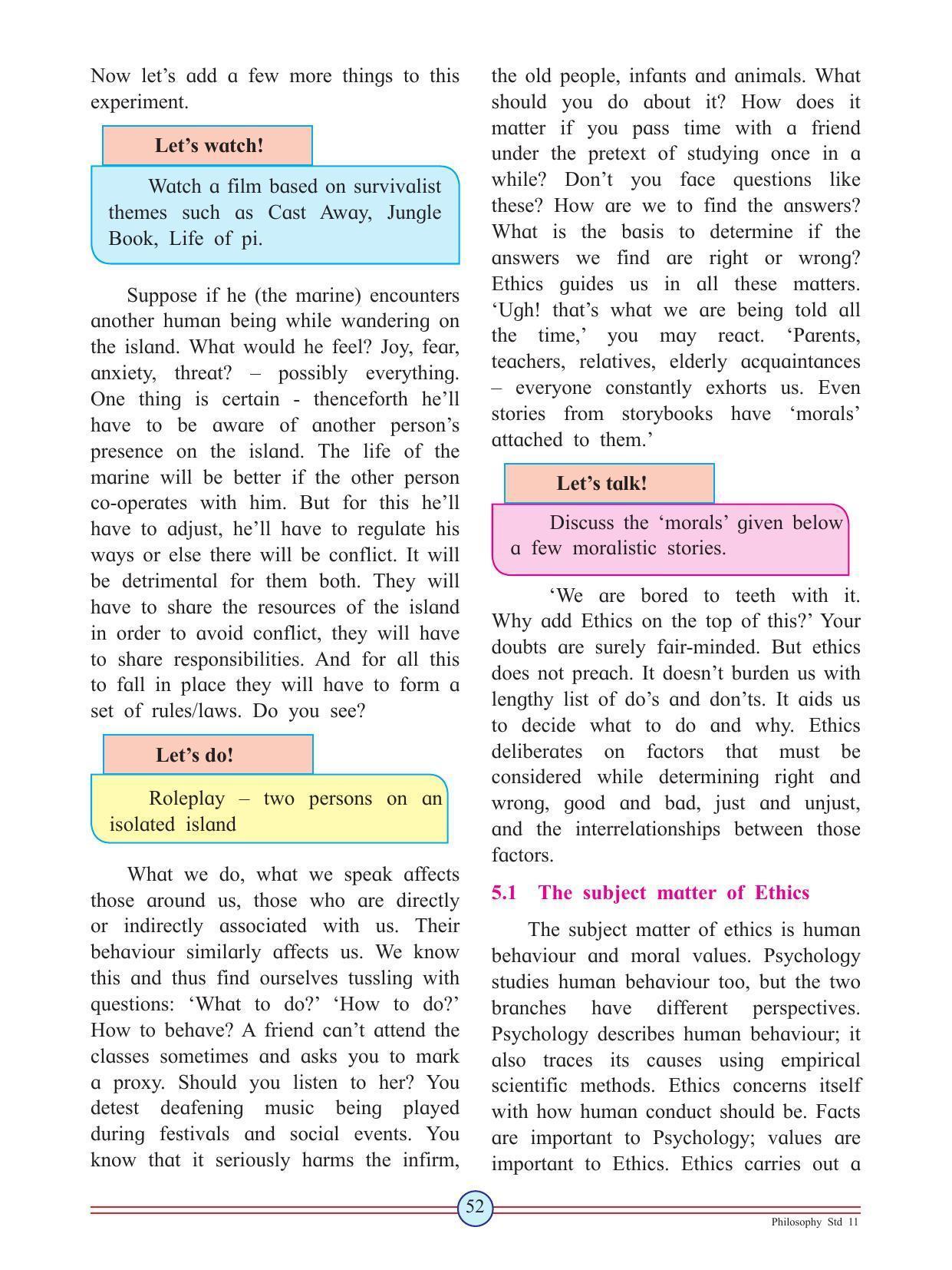 Maharashtra Board Class 11 Philosophy Textbook - Page 62