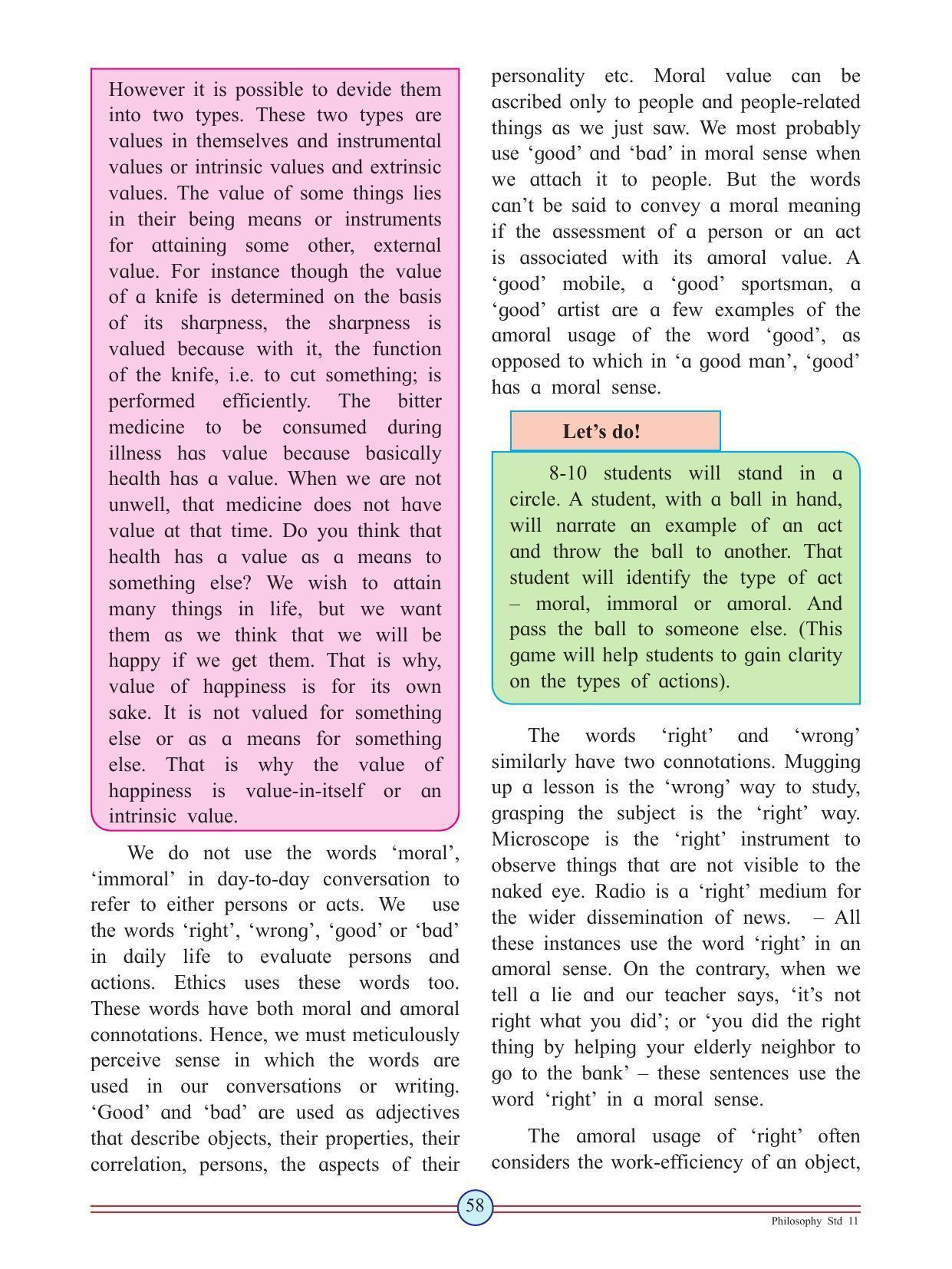 Maharashtra Board Class 11 Philosophy Textbook - Page 68