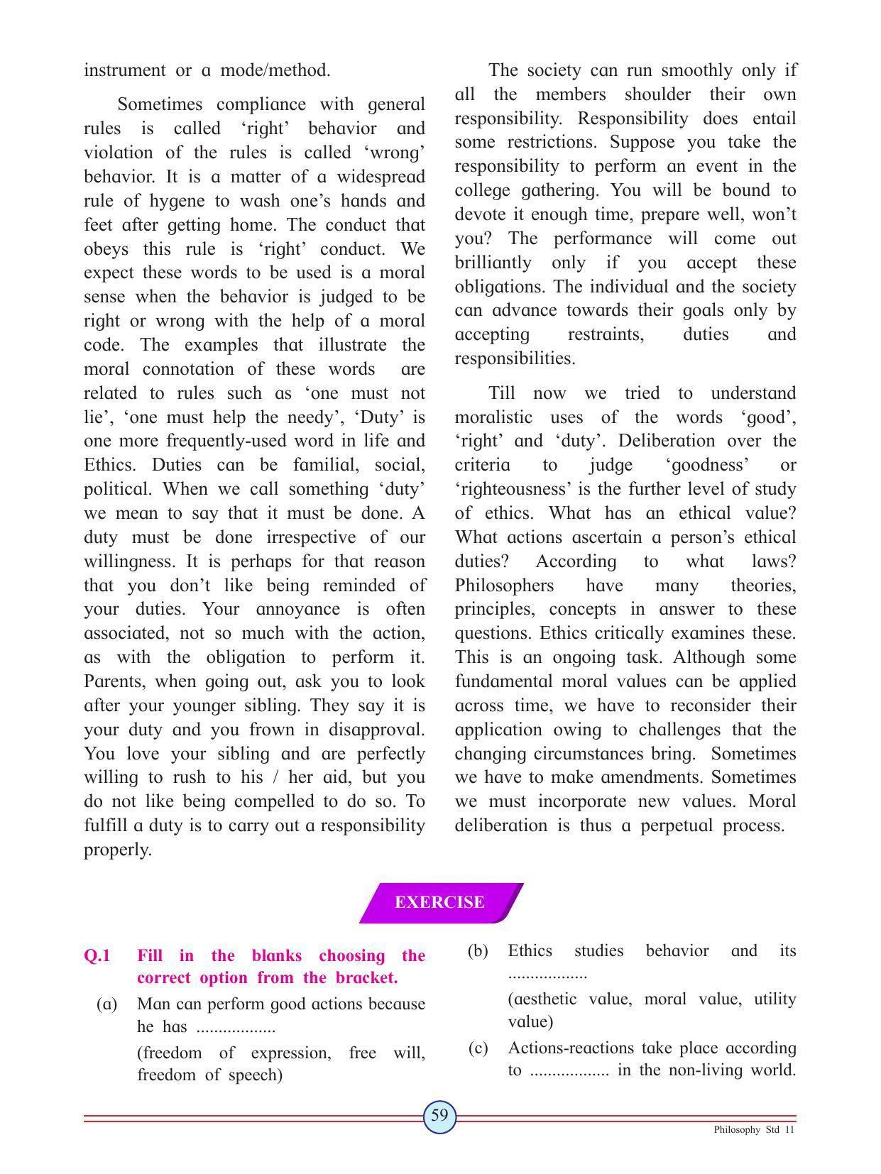 Maharashtra Board Class 11 Philosophy Textbook - Page 69