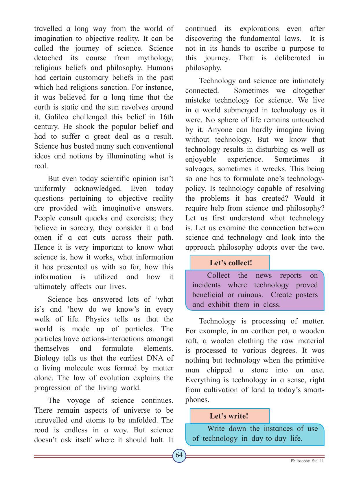Maharashtra Board Class 11 Philosophy Textbook - Page 74