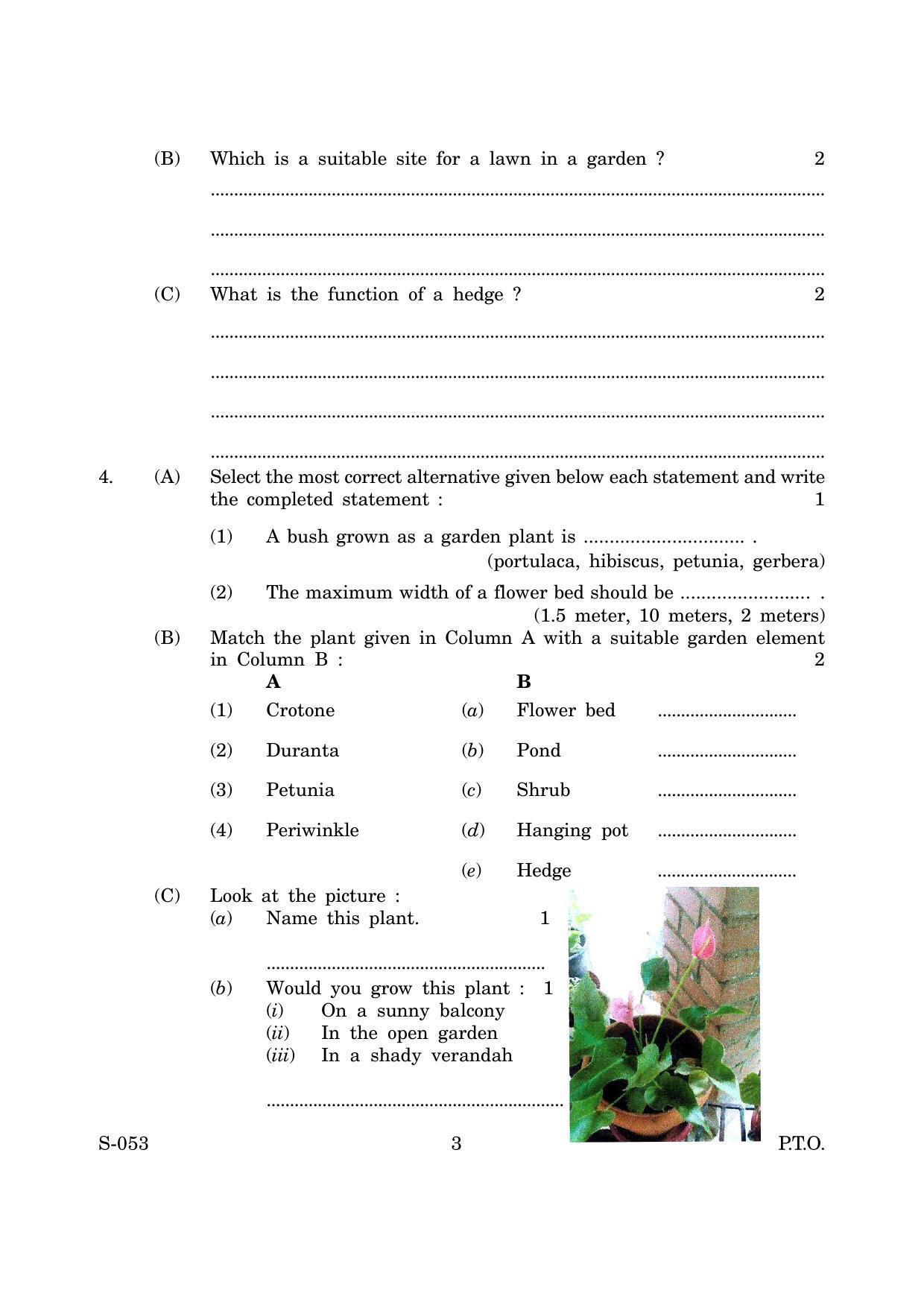 Goa Board Class 10 Basic Floriculture E March  (2019 1) Question Paper - Page 3