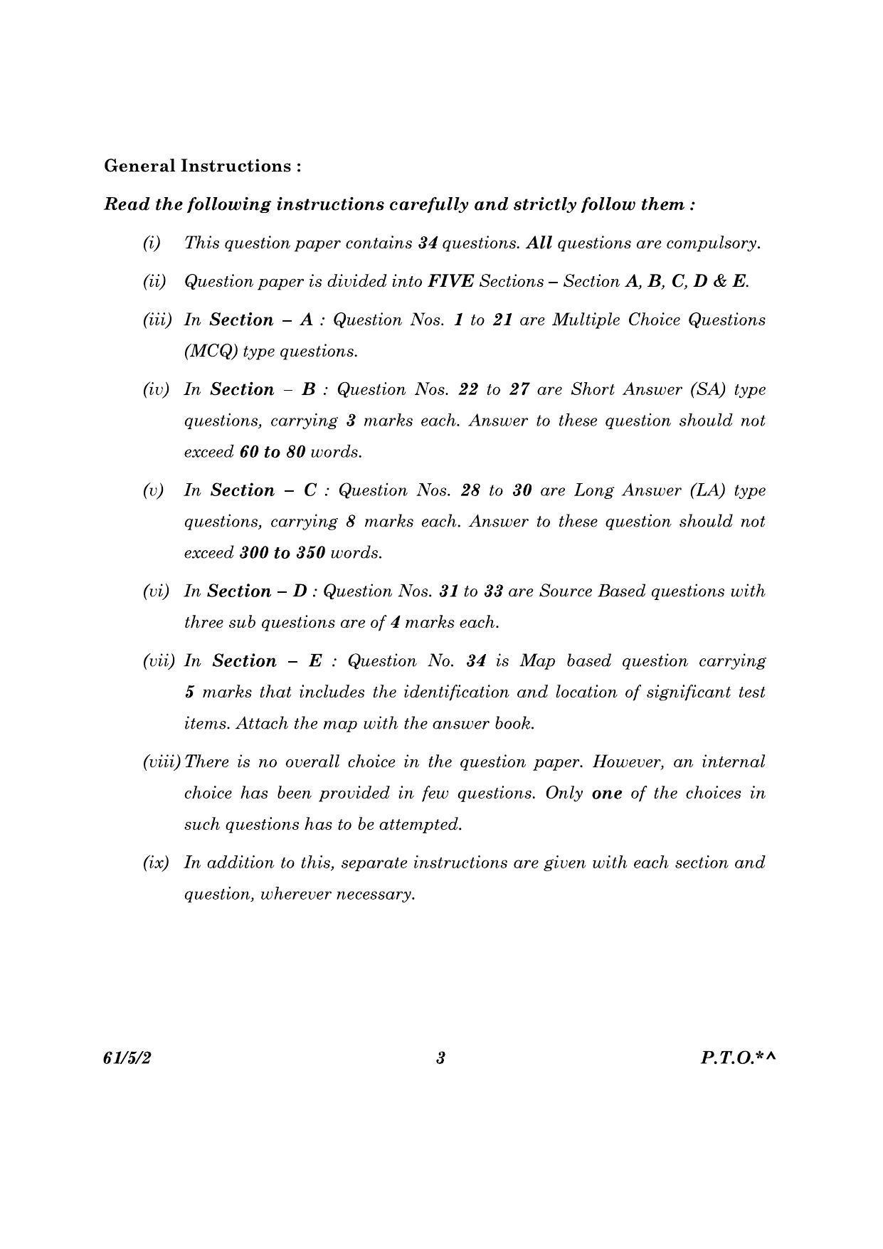 CBSE Class 12 61-5-2 History 2023 Question Paper - Page 3