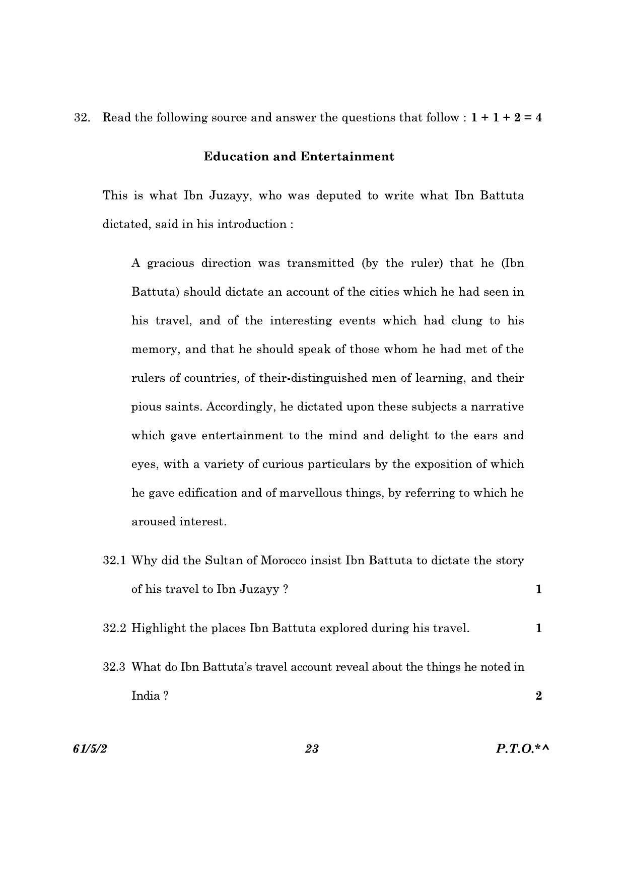 CBSE Class 12 61-5-2 History 2023 Question Paper - Page 23
