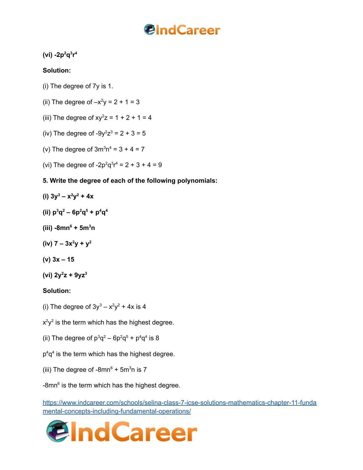 Selina Class 7 ICSE Solutions Mathematics : Chapter 11- Fundamental Concepts (Including Fundamental Operations) - Page 5