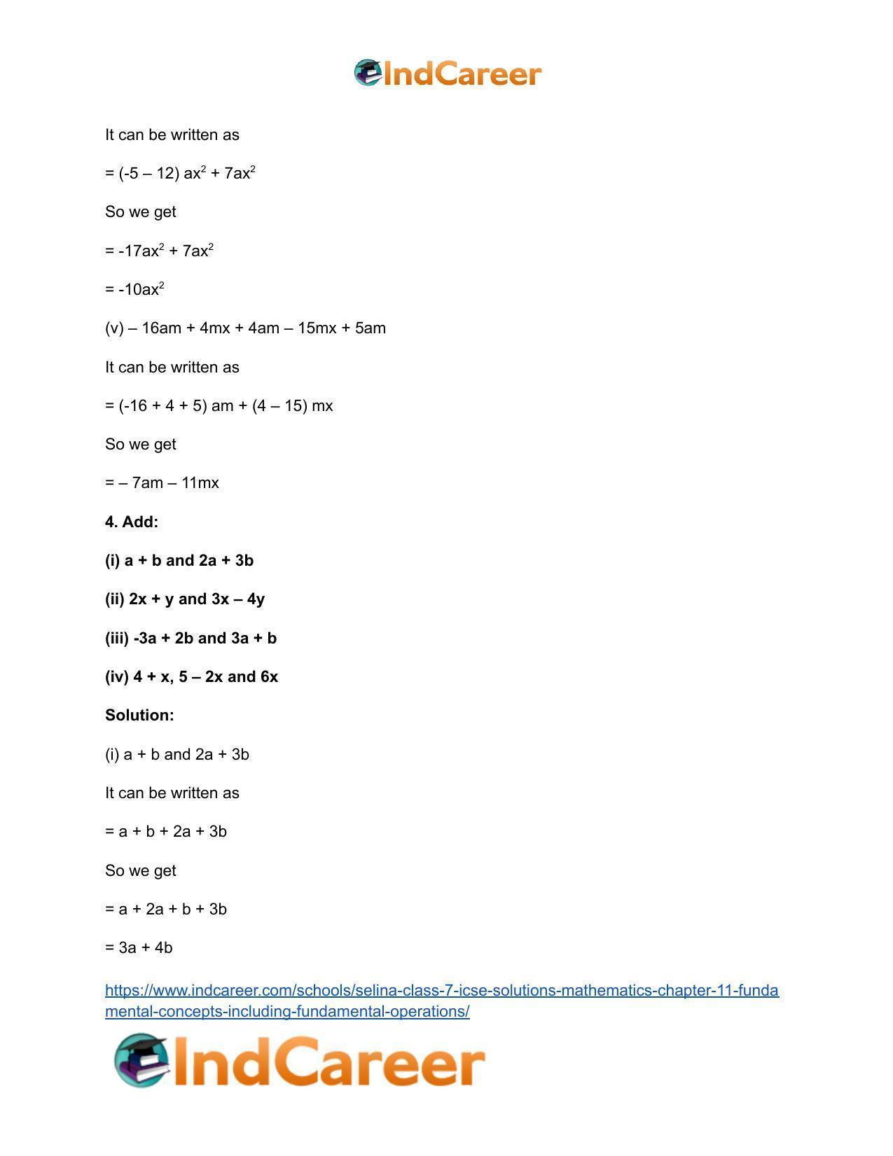 Selina Class 7 ICSE Solutions Mathematics : Chapter 11- Fundamental Concepts (Including Fundamental Operations) - Page 12