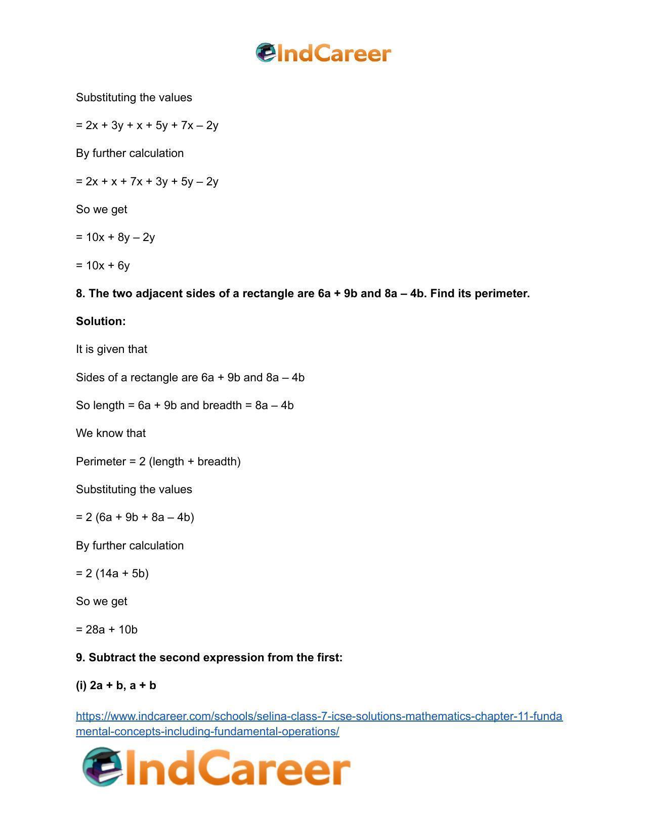 Selina Class 7 ICSE Solutions Mathematics : Chapter 11- Fundamental Concepts (Including Fundamental Operations) - Page 17