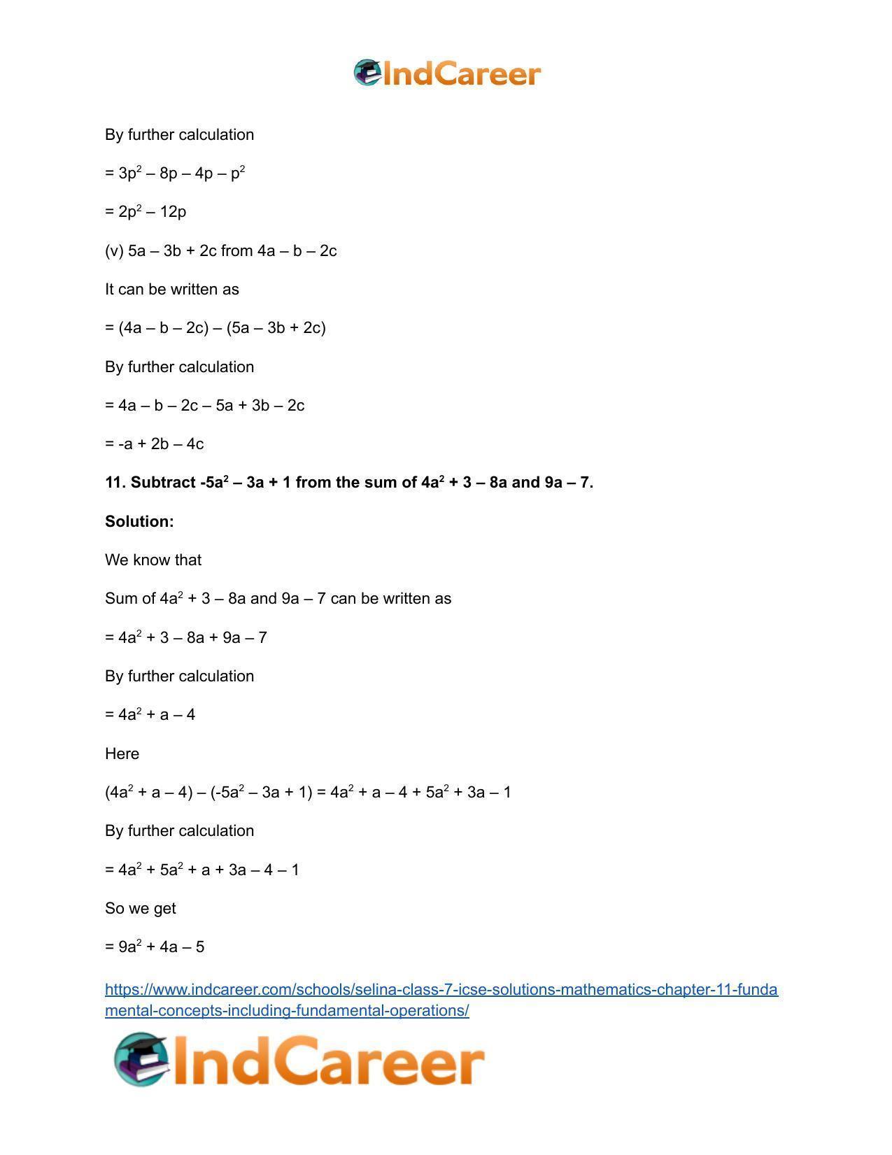 Selina Class 7 ICSE Solutions Mathematics : Chapter 11- Fundamental Concepts (Including Fundamental Operations) - Page 21