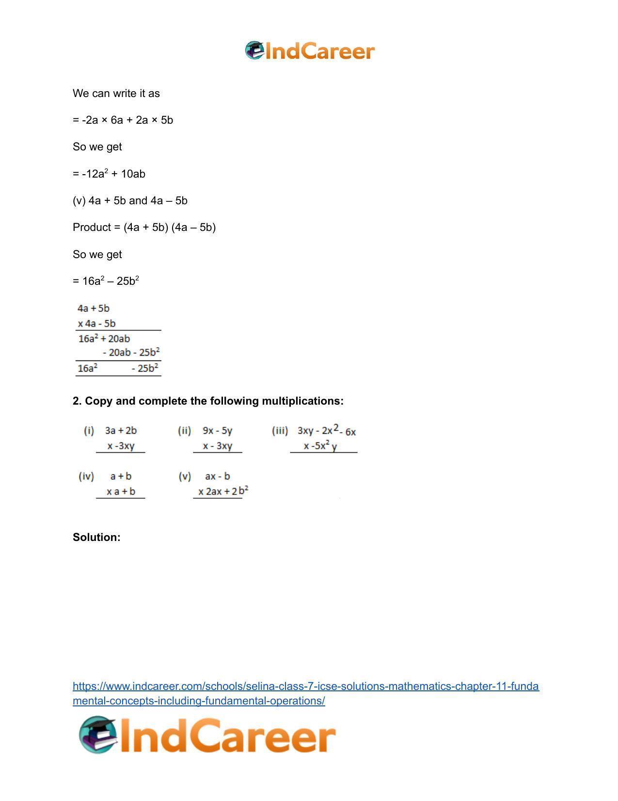 Selina Class 7 ICSE Solutions Mathematics : Chapter 11- Fundamental Concepts (Including Fundamental Operations) - Page 25
