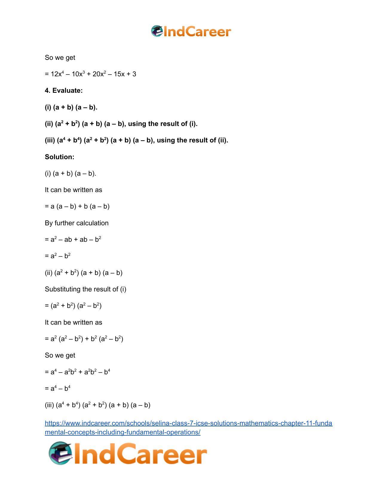 Selina Class 7 ICSE Solutions Mathematics : Chapter 11- Fundamental Concepts (Including Fundamental Operations) - Page 28