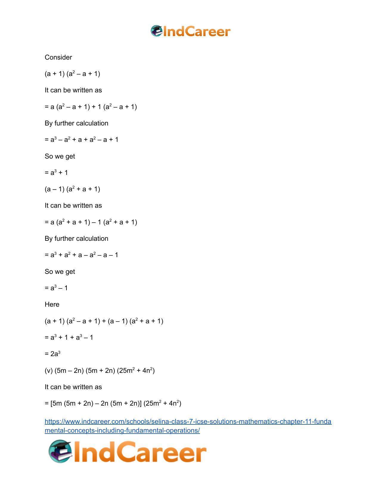 Selina Class 7 ICSE Solutions Mathematics : Chapter 11- Fundamental Concepts (Including Fundamental Operations) - Page 31