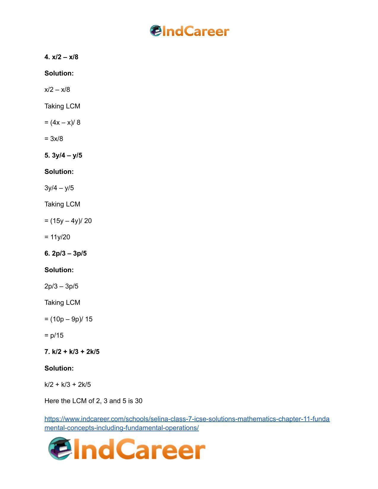 Selina Class 7 ICSE Solutions Mathematics : Chapter 11- Fundamental Concepts (Including Fundamental Operations) - Page 43