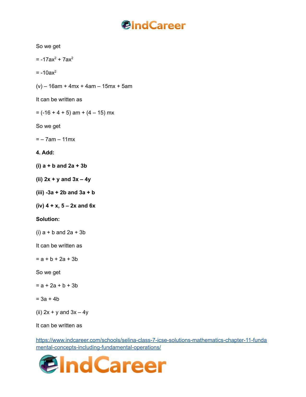 Selina Class 7 ICSE Solutions Mathematics : Chapter 11- Fundamental Concepts (Including Fundamental Operations) - Page 54