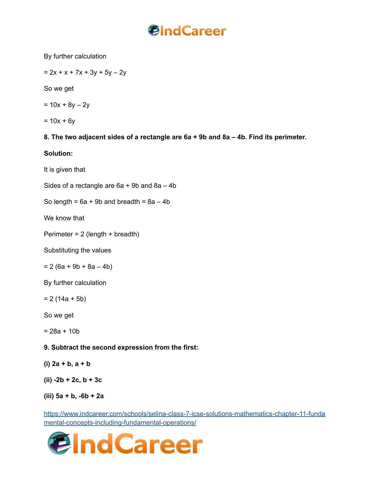 Selina Class 7 ICSE Solutions Mathematics : Chapter 11- Fundamental Concepts (Including Fundamental Operations) - Page 59
