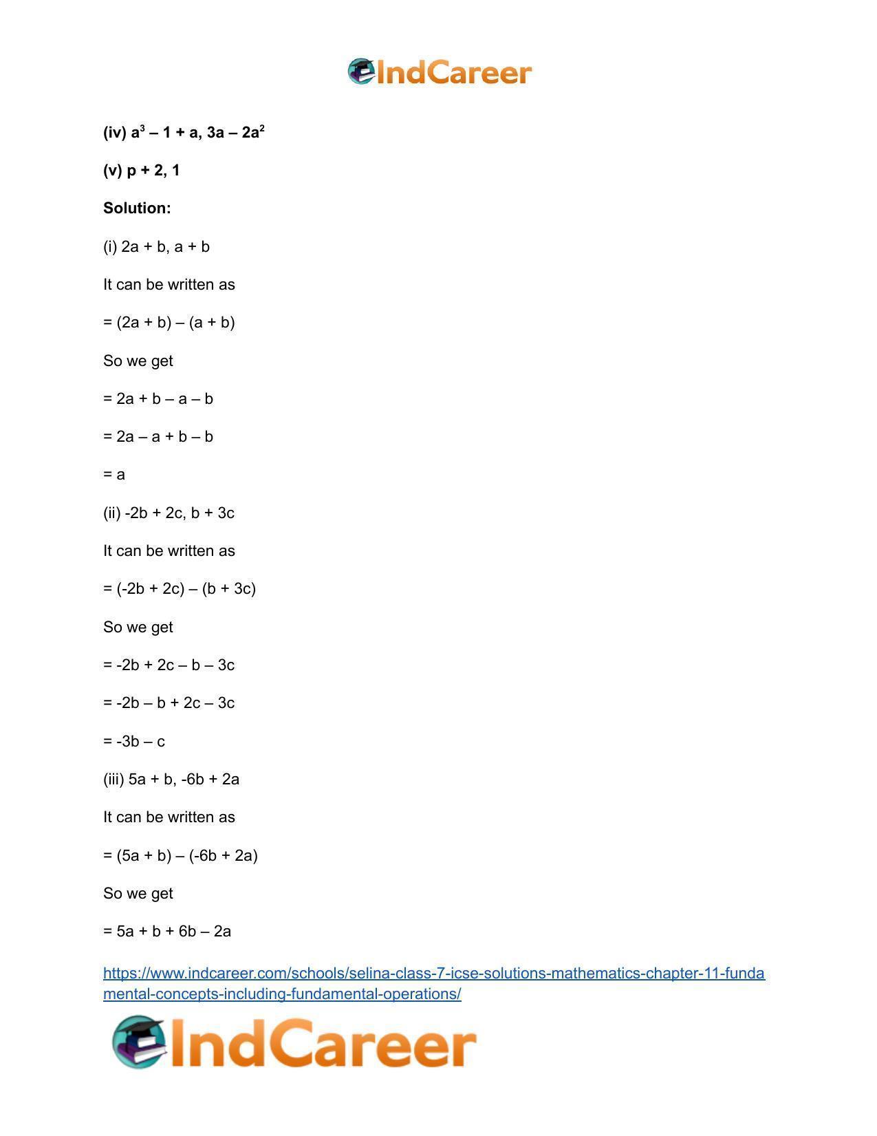 Selina Class 7 ICSE Solutions Mathematics : Chapter 11- Fundamental Concepts (Including Fundamental Operations) - Page 60