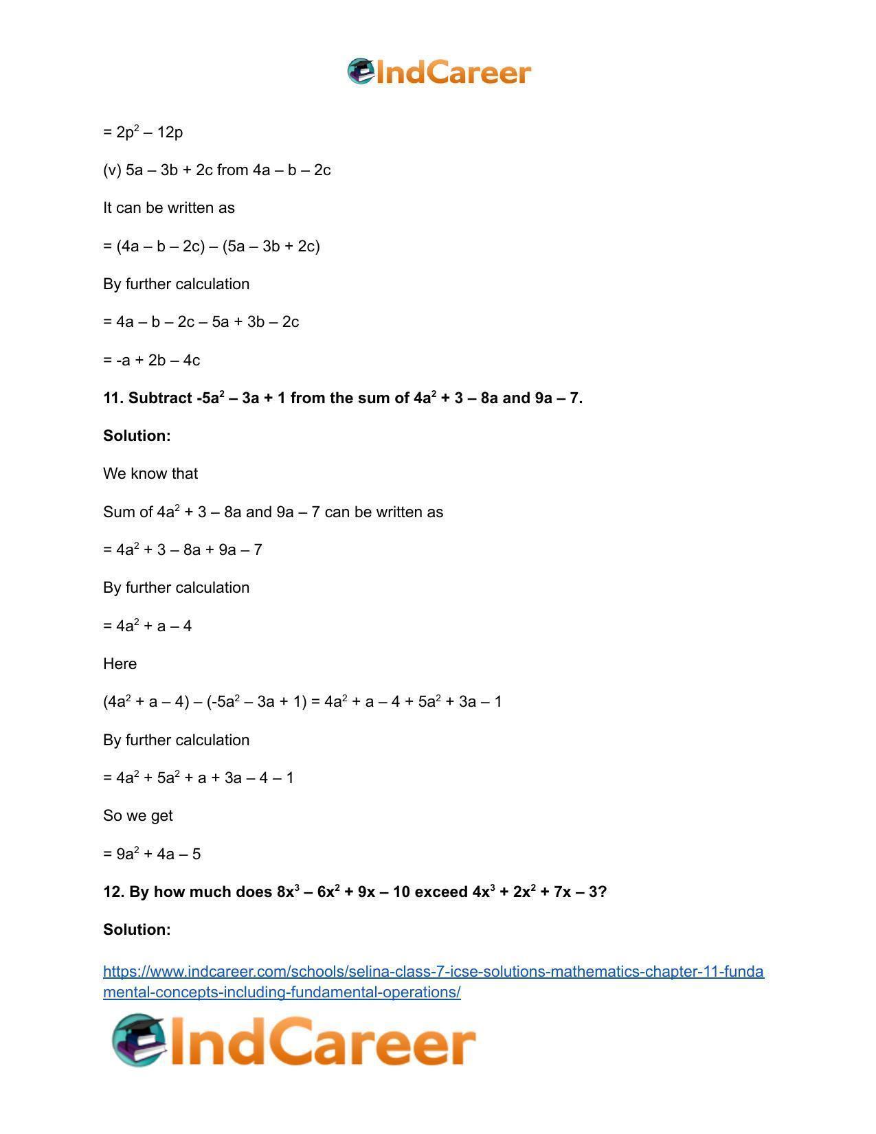 Selina Class 7 ICSE Solutions Mathematics : Chapter 11- Fundamental Concepts (Including Fundamental Operations) - Page 63