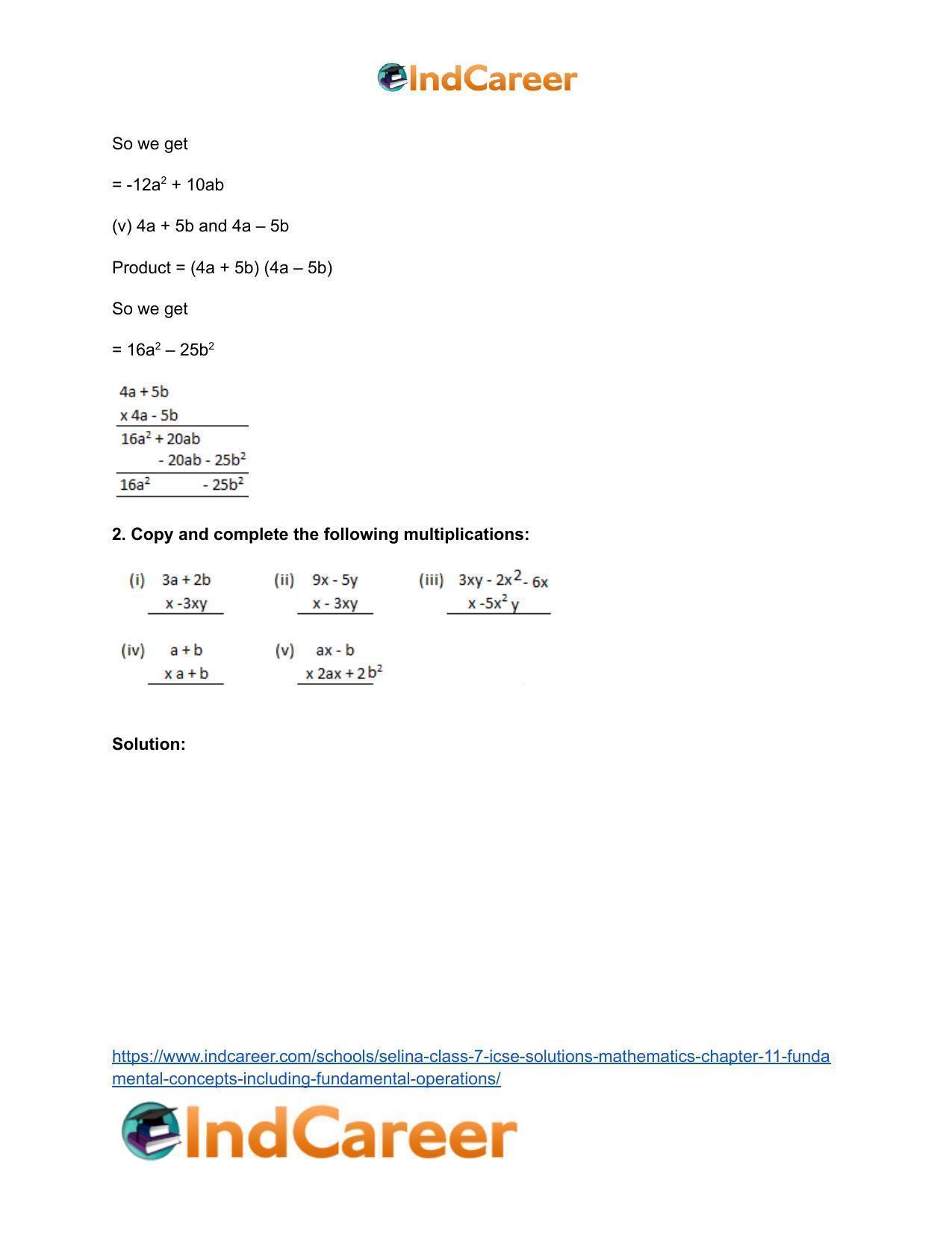 Selina Class 7 ICSE Solutions Mathematics : Chapter 11- Fundamental Concepts (Including Fundamental Operations) - Page 67