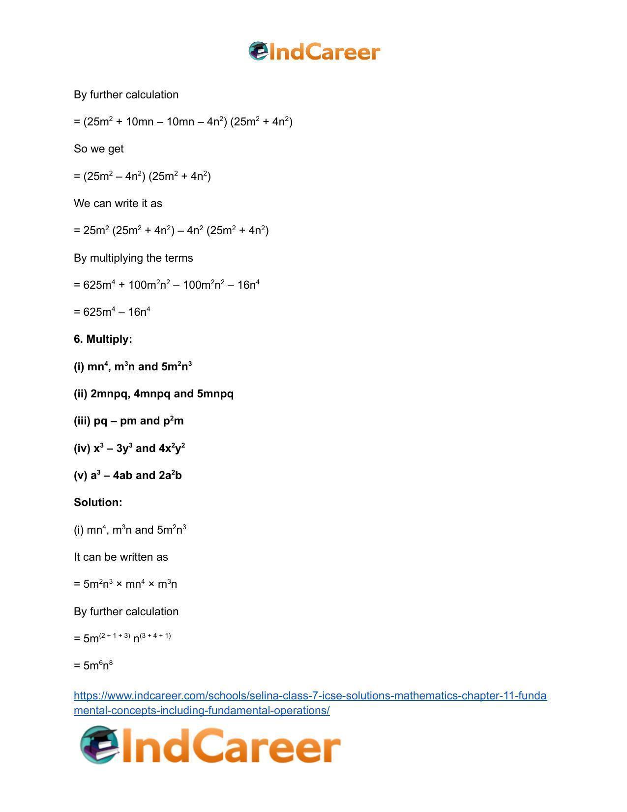 Selina Class 7 ICSE Solutions Mathematics : Chapter 11- Fundamental Concepts (Including Fundamental Operations) - Page 74
