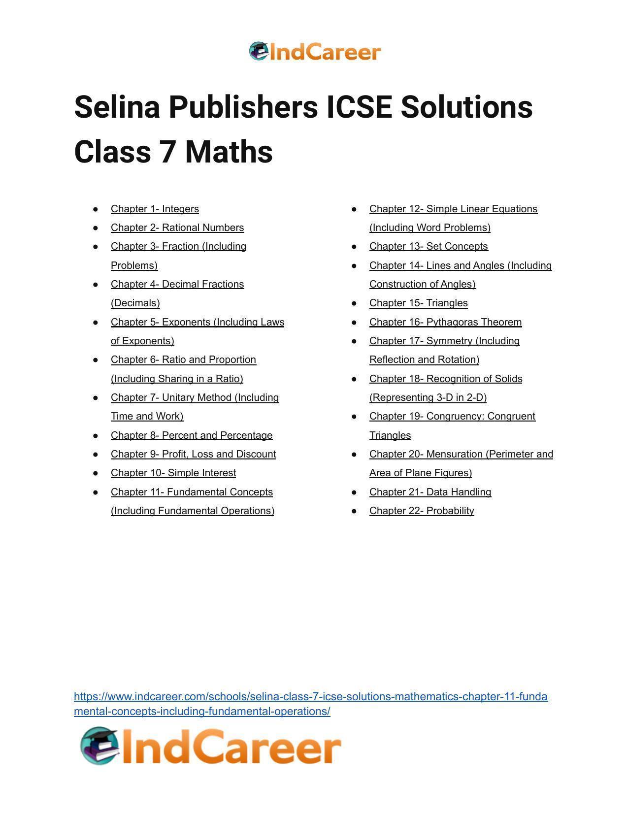 Selina Class 7 ICSE Solutions Mathematics : Chapter 11- Fundamental Concepts (Including Fundamental Operations) - Page 93
