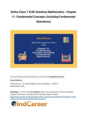 Selina Class 7 ICSE Solutions Mathematics : Chapter 11- Fundamental Concepts (Including Fundamental Operations)