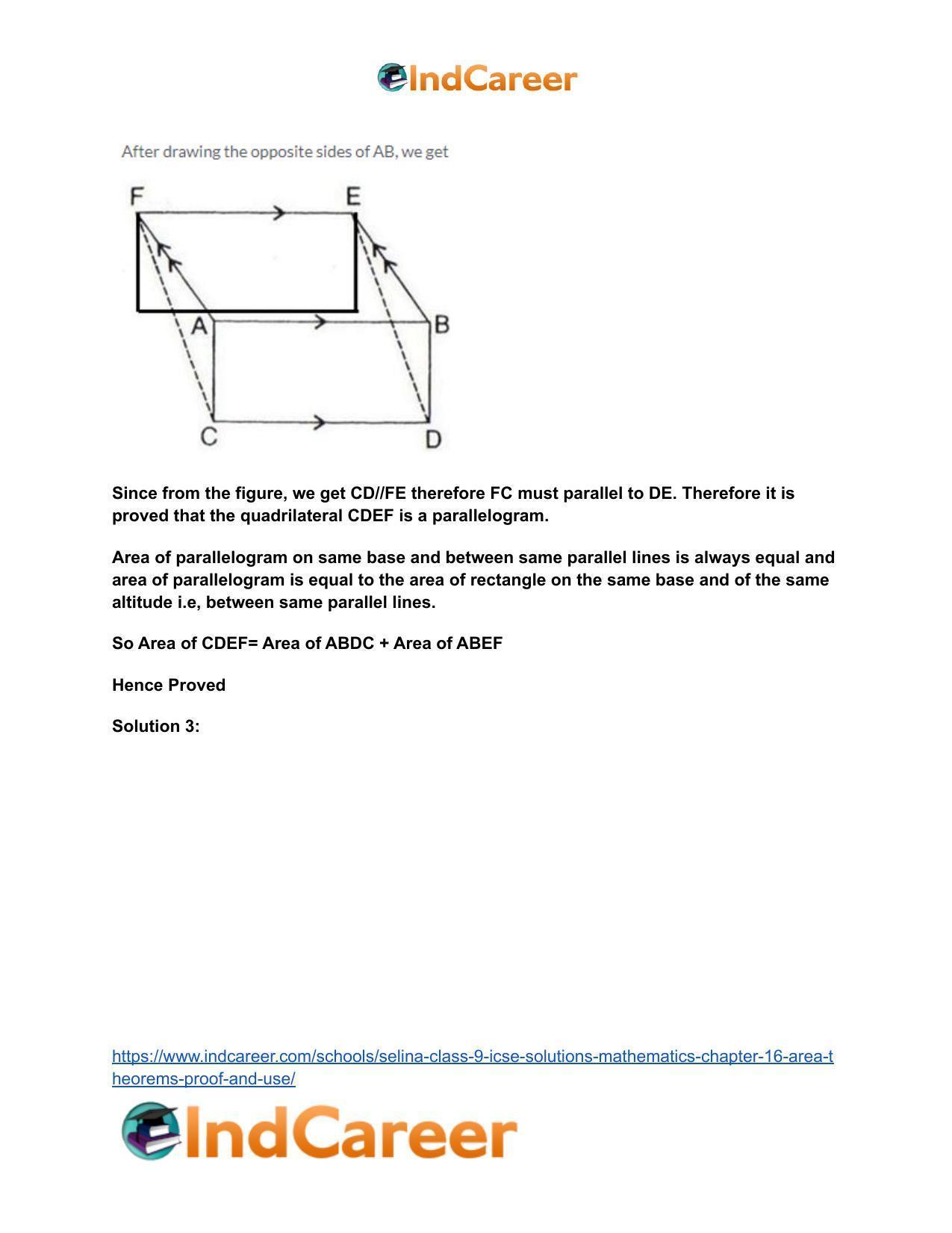 Selina Class 9 ICSE Solutions Mathematics : Chapter 16- Area Theorems [Proof and Use] - Page 3