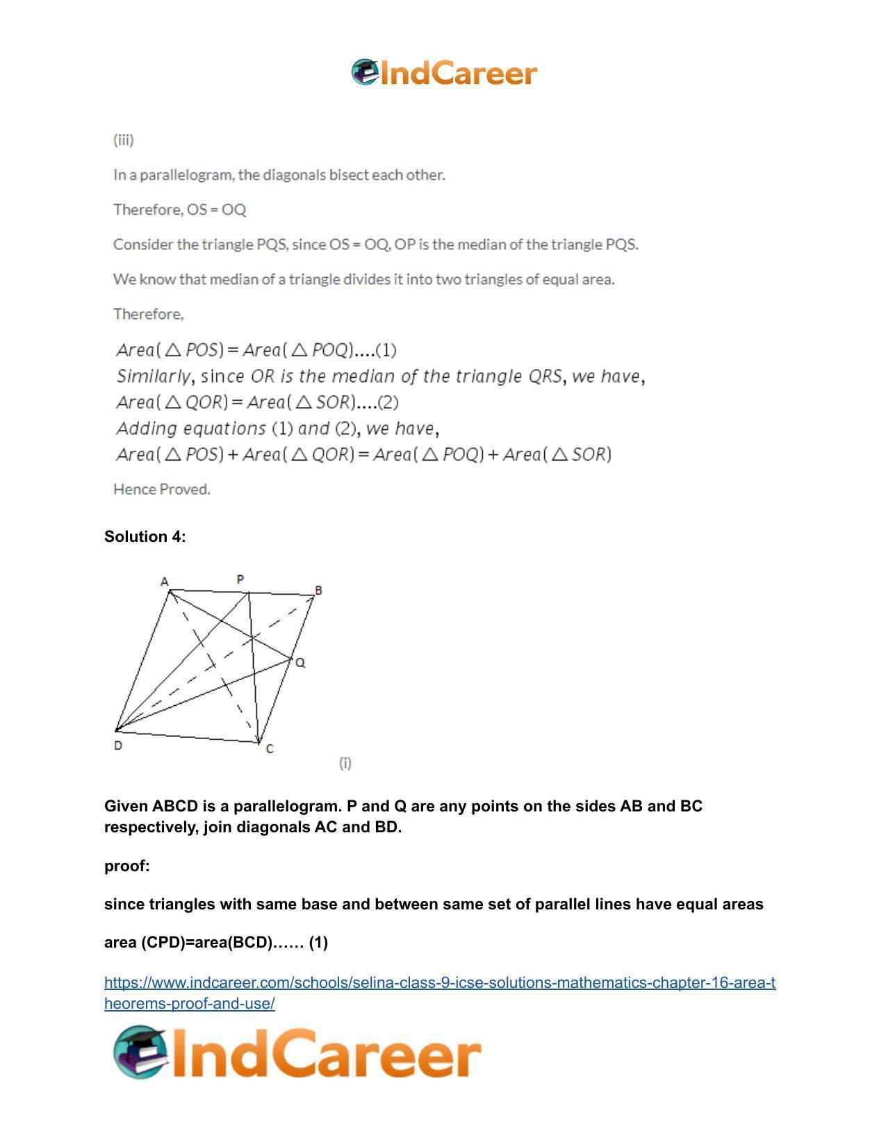 Selina Class 9 ICSE Solutions Mathematics : Chapter 16- Area Theorems [Proof and Use] - Page 5