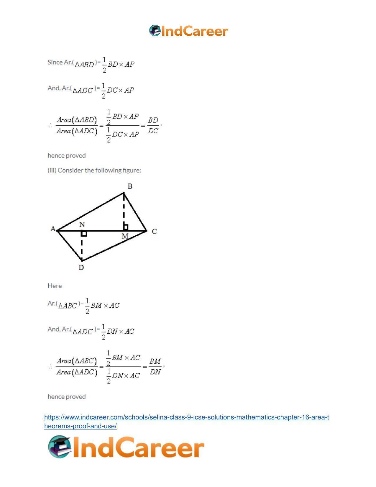 Selina Class 9 ICSE Solutions Mathematics : Chapter 16- Area Theorems [Proof and Use] - Page 20