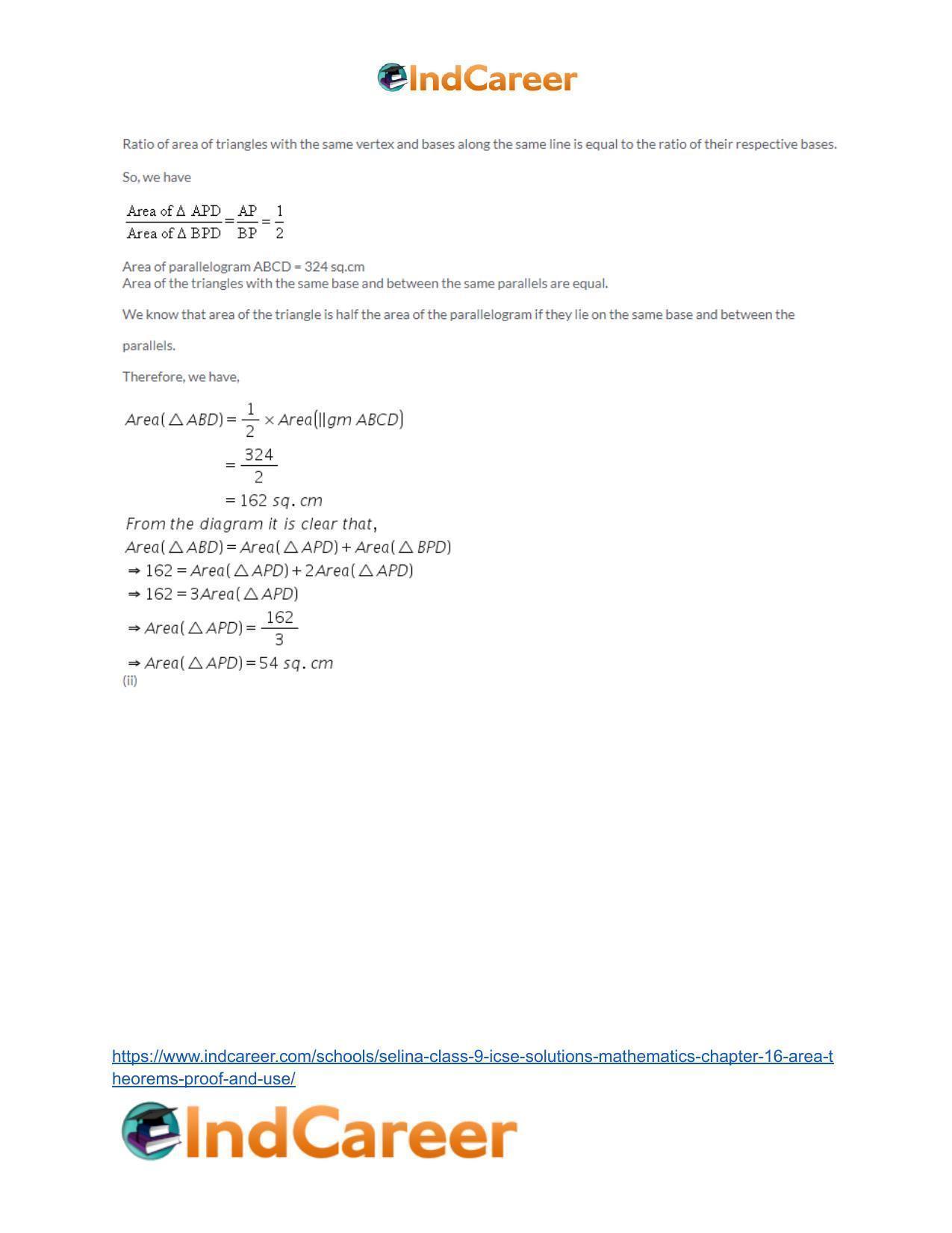 Selina Class 9 ICSE Solutions Mathematics : Chapter 16- Area Theorems [Proof and Use] - Page 28