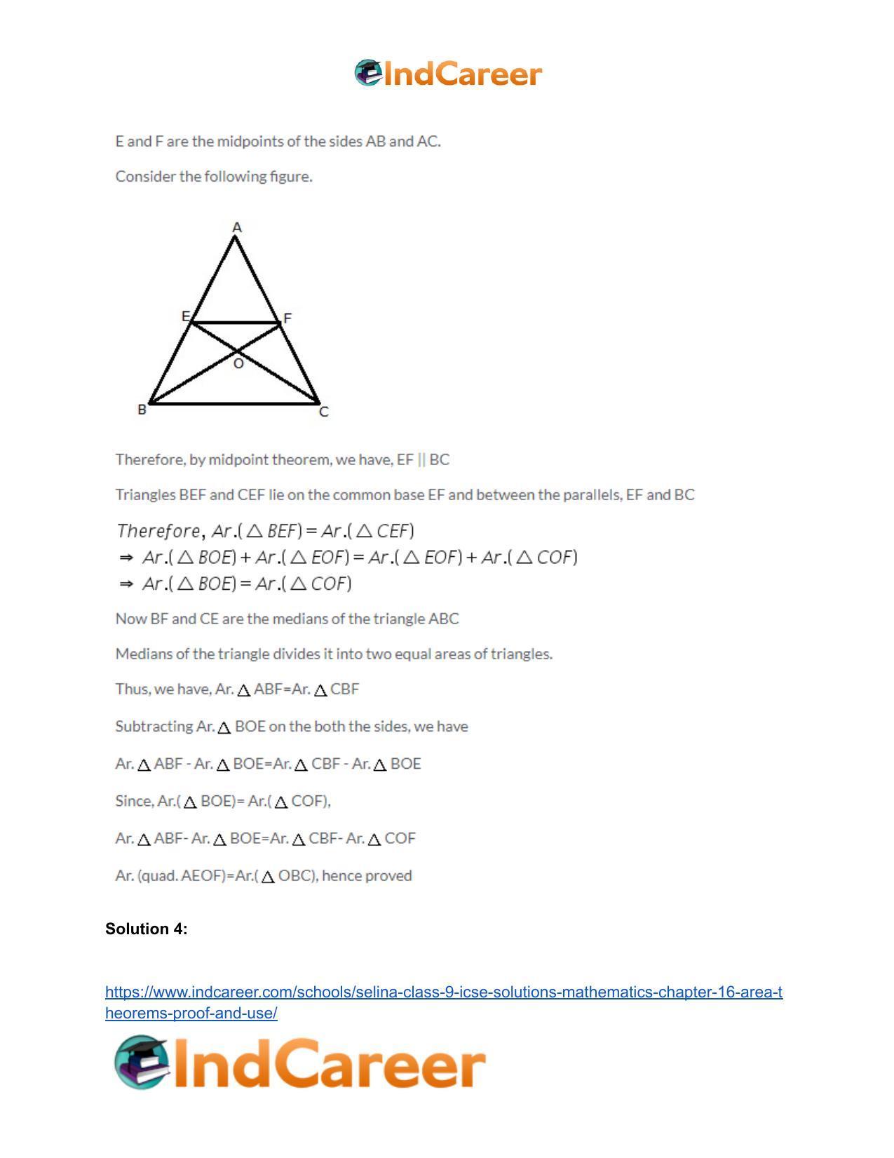 Selina Class 9 ICSE Solutions Mathematics : Chapter 16- Area Theorems [Proof and Use] - Page 30