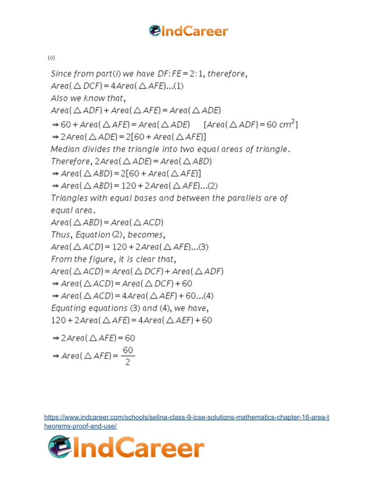 Selina Class 9 ICSE Solutions Mathematics : Chapter 16- Area Theorems [Proof and Use] - Page 37
