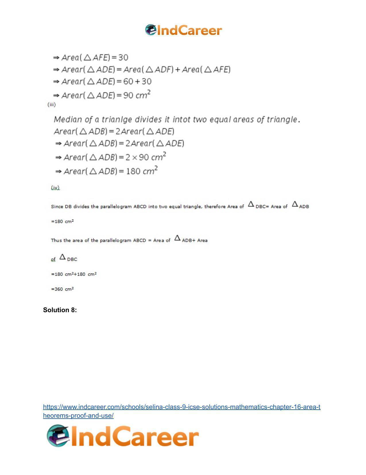 Selina Class 9 ICSE Solutions Mathematics : Chapter 16- Area Theorems [Proof and Use] - Page 38