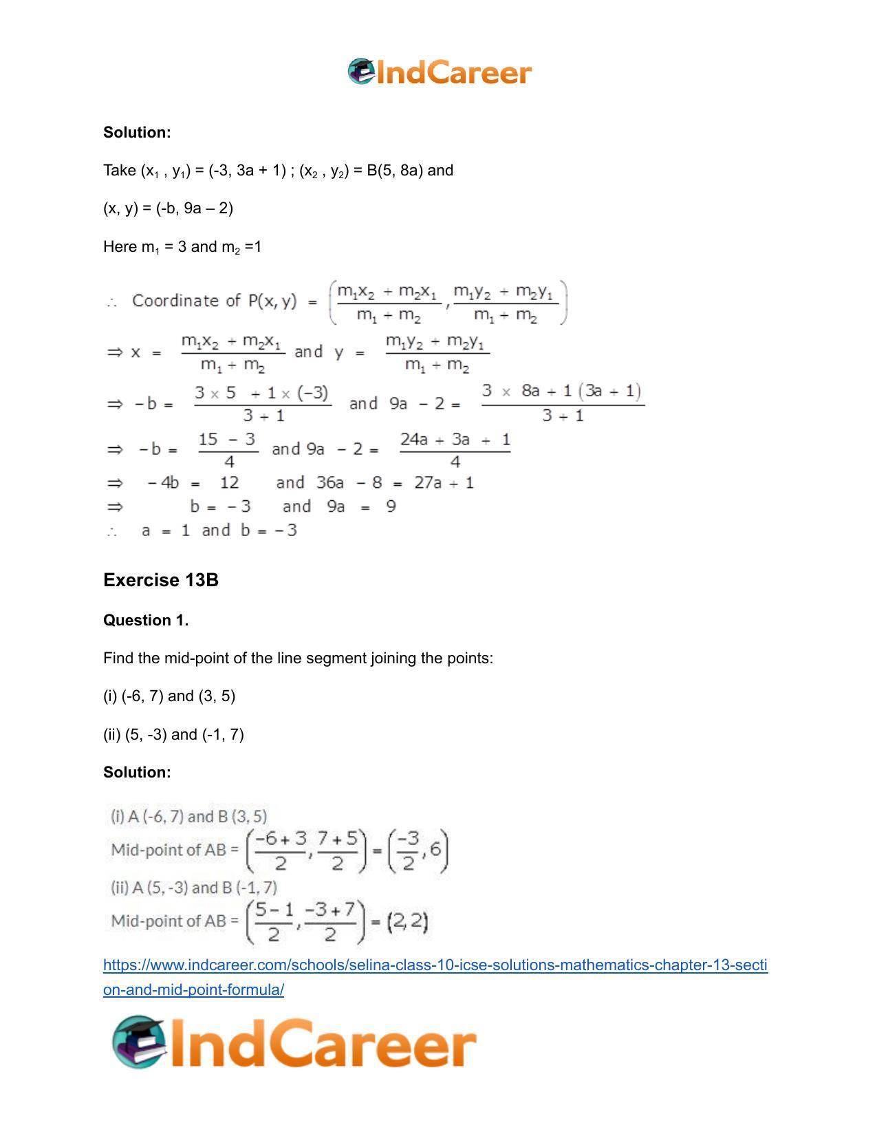 Selina Class 10 ICSE Solutions Mathematics : Chapter 13 - Section and Mid-Point Formula - Page 28
