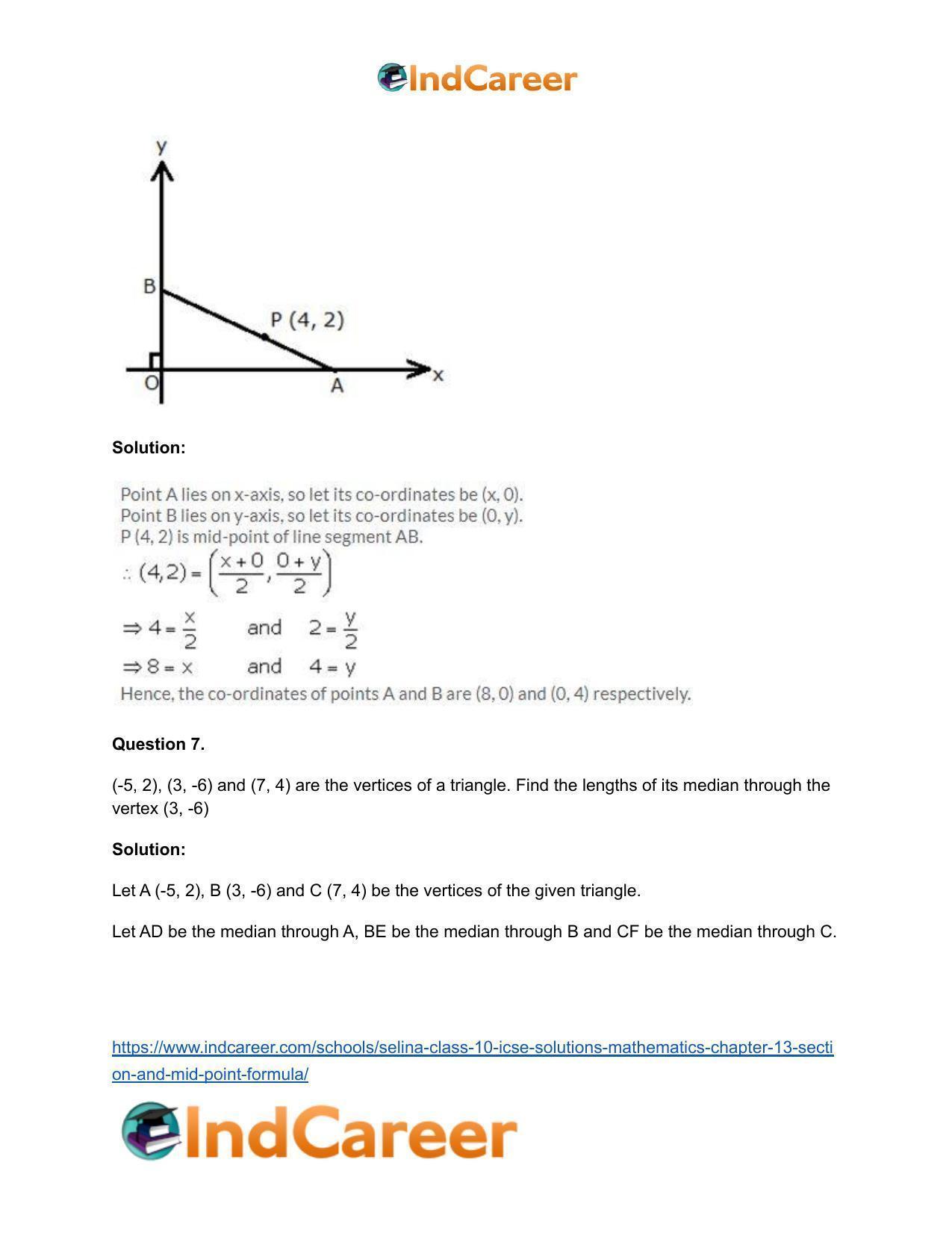 Selina Class 10 ICSE Solutions Mathematics : Chapter 13 - Section and Mid-Point Formula - Page 32