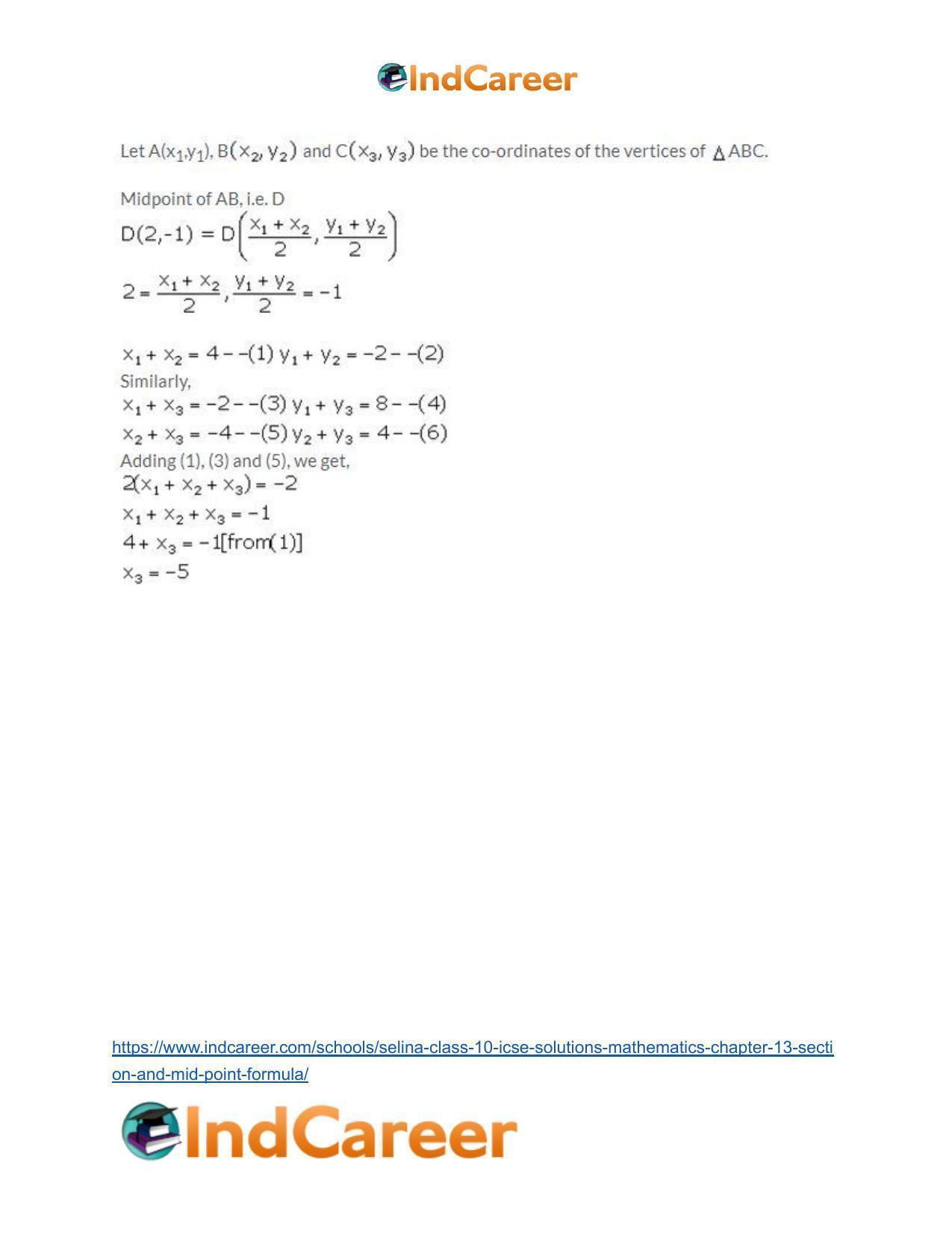 Selina Class 10 ICSE Solutions Mathematics : Chapter 13 - Section and Mid-Point Formula - Page 38