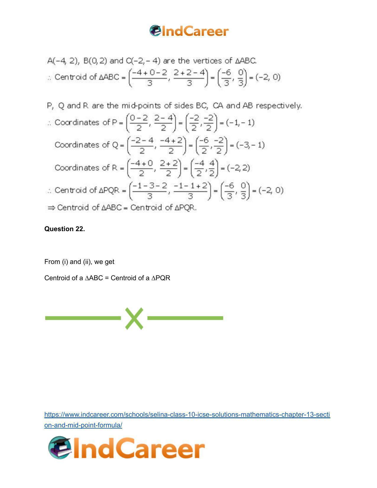 Selina Class 10 ICSE Solutions Mathematics : Chapter 13 - Section and Mid-Point Formula - Page 60