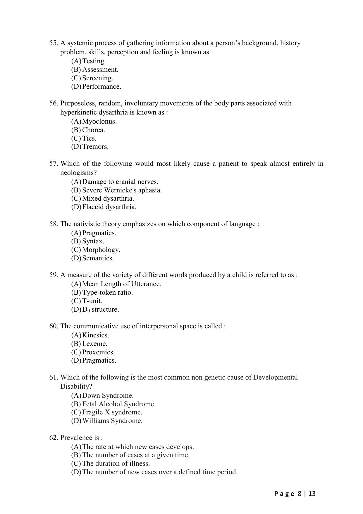 WB JEMAS (PG) MSLP 2024 Question Paper - Page 10
