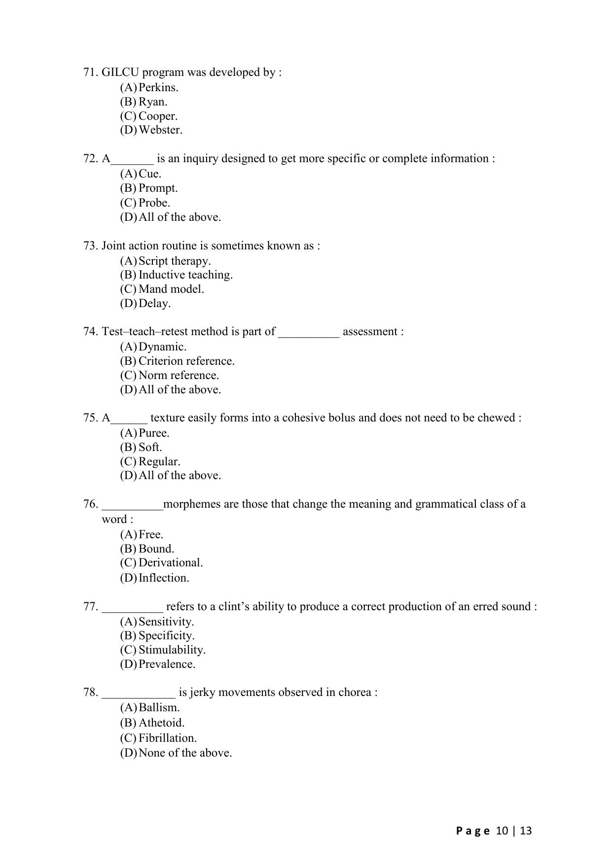 WB JEMAS (PG) MSLP 2024 Question Paper - Page 12