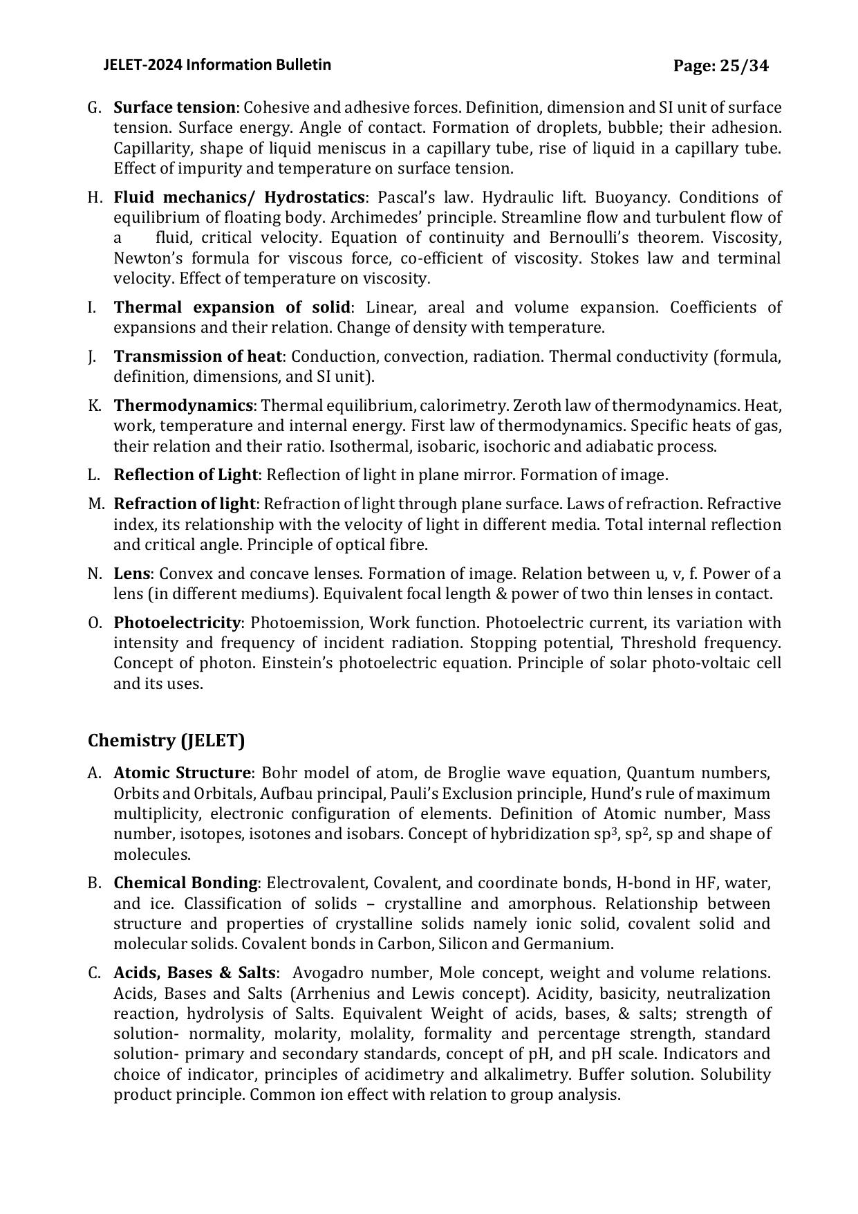 WBJEE JELET Syllabus 2025 - Page 3