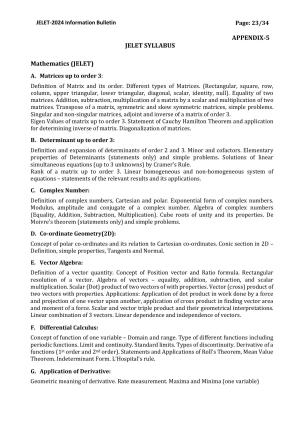 WBJEE JELET Syllabus 2025
