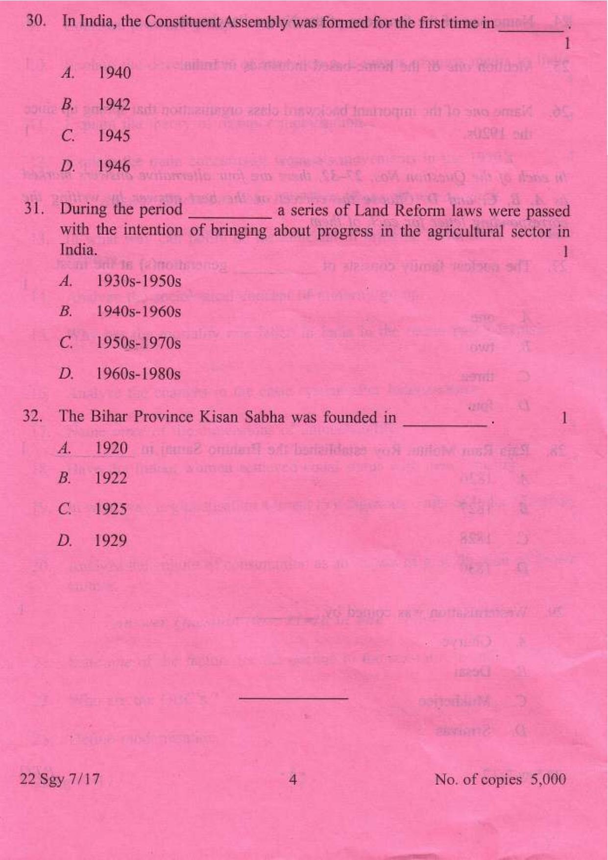 COHSEM Class 12 Sociology 2017 Question Papers - Page 4