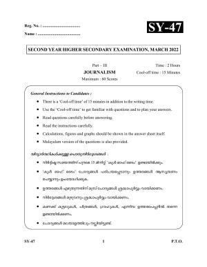 Kerala Plus Two Question Paper 2022 - Journalism