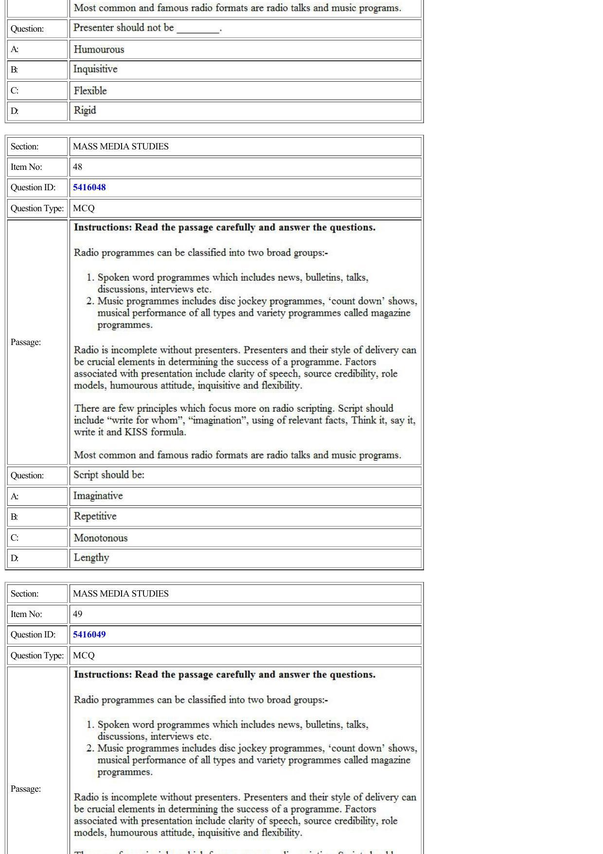 CUET 2022 Question Paper of Mass Media Studies - Page 16