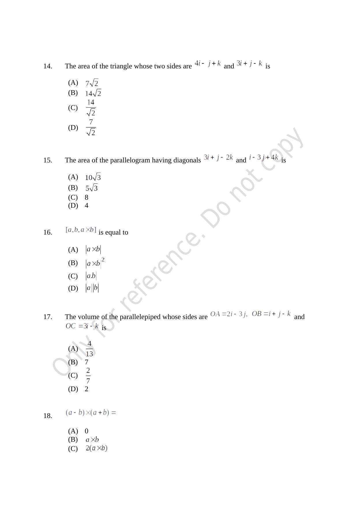 CUSAT CAT 2021 Mathematics PG Question Paper - Page 4