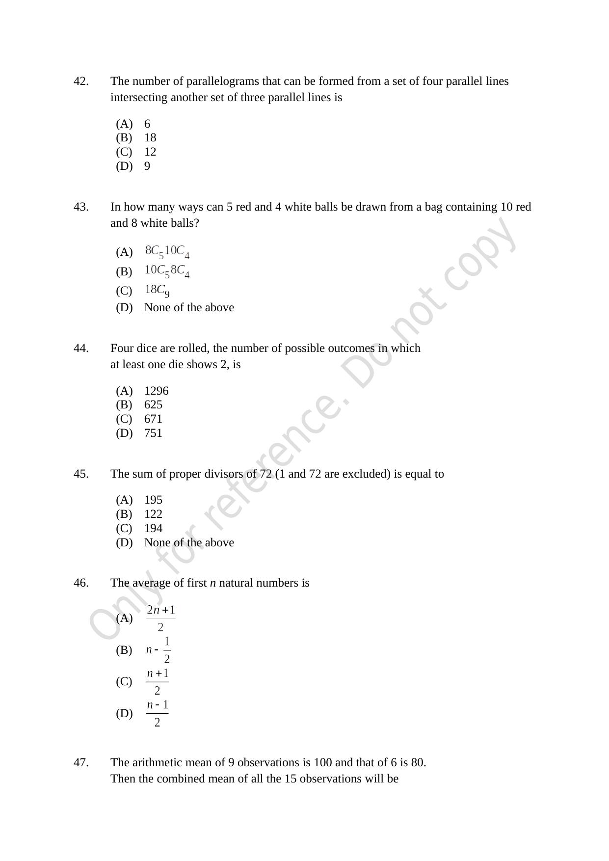 CUSAT CAT 2021 Mathematics PG Question Paper - Page 9