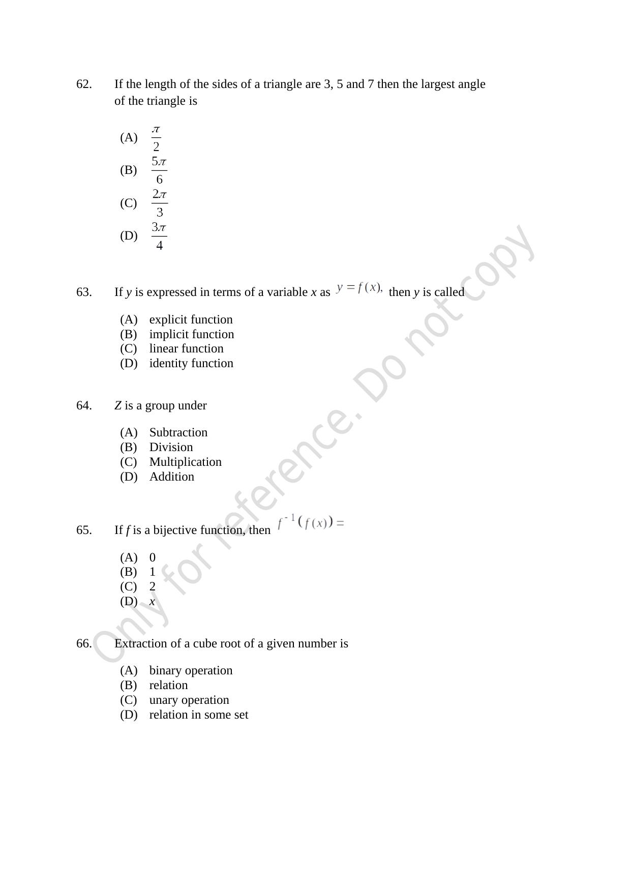 CUSAT CAT 2021 Mathematics PG Question Paper - Page 15