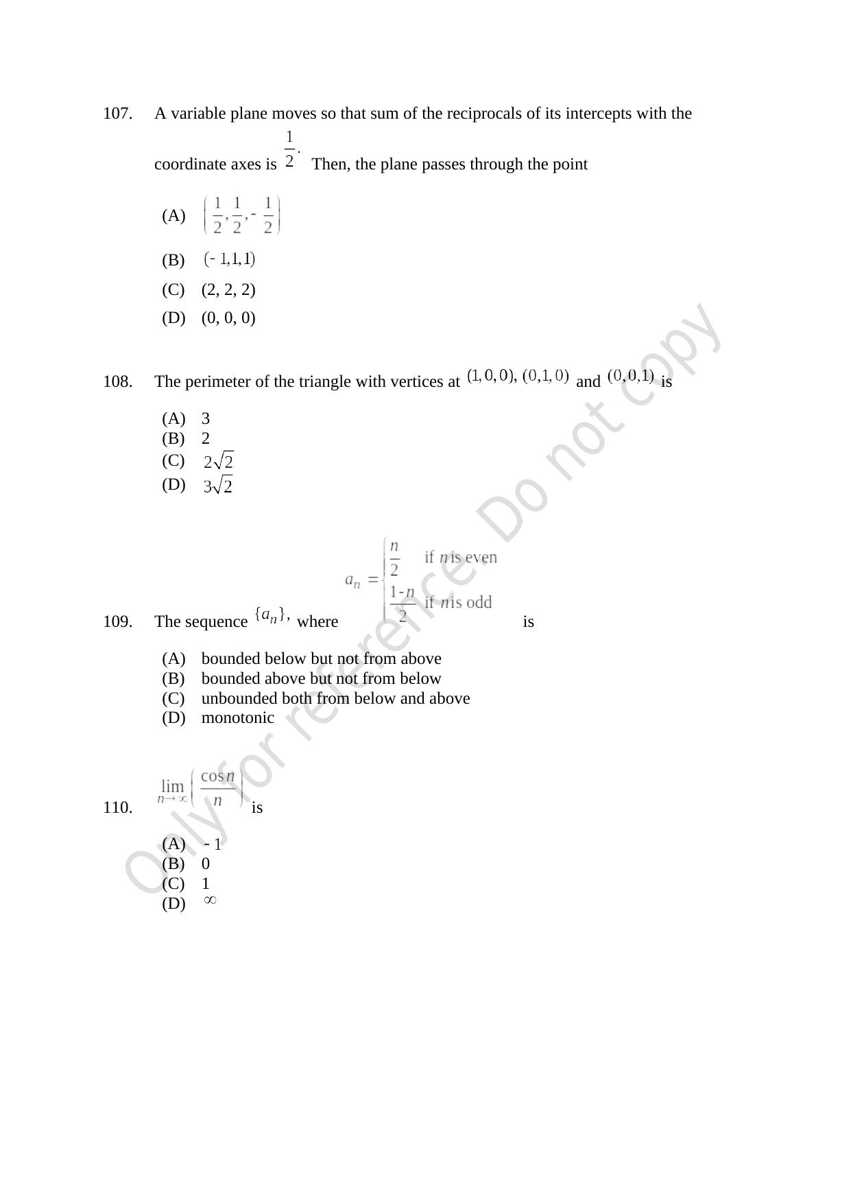 CUSAT CAT 2021 Mathematics PG Question Paper - Page 24