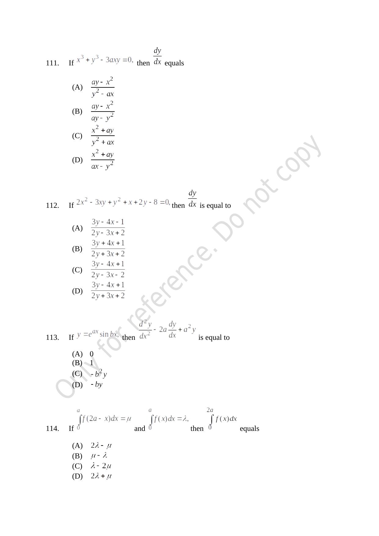 CUSAT CAT 2021 Mathematics PG Question Paper - Page 25