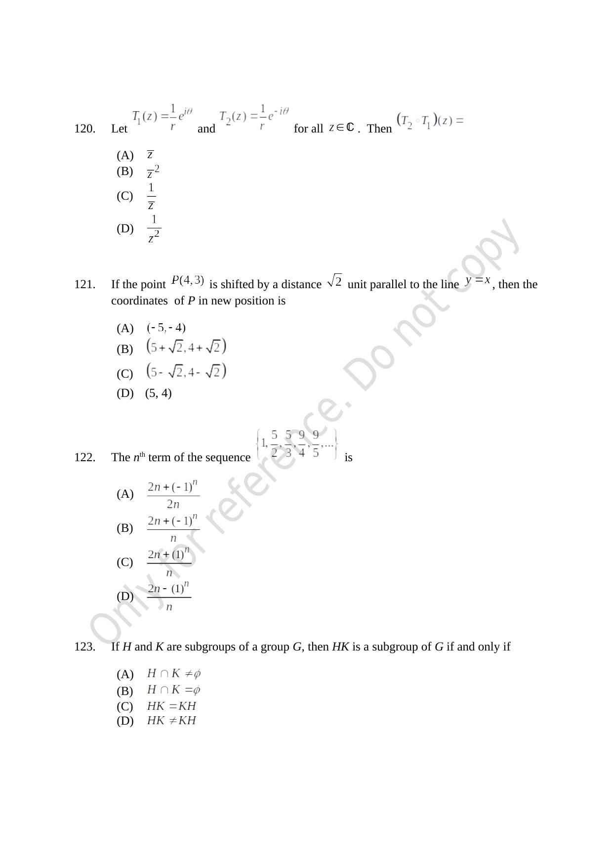 CUSAT CAT 2021 Mathematics PG Question Paper - Page 27