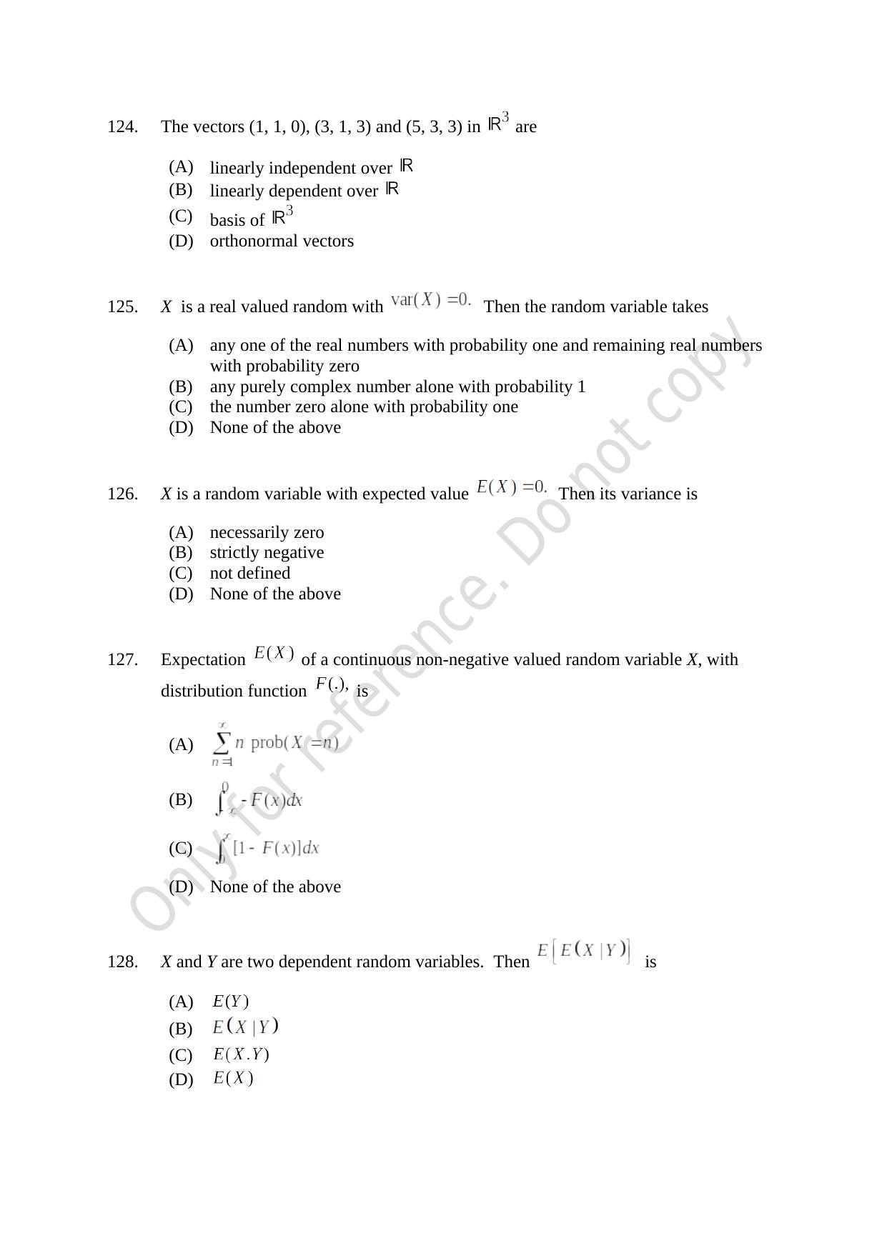 CUSAT CAT 2021 Mathematics PG Question Paper - Page 28