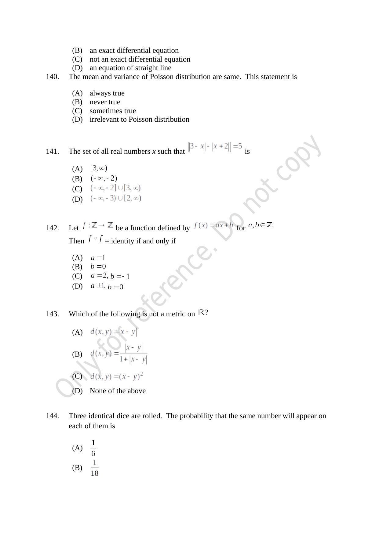CUSAT CAT 2021 Mathematics PG Question Paper - Page 32
