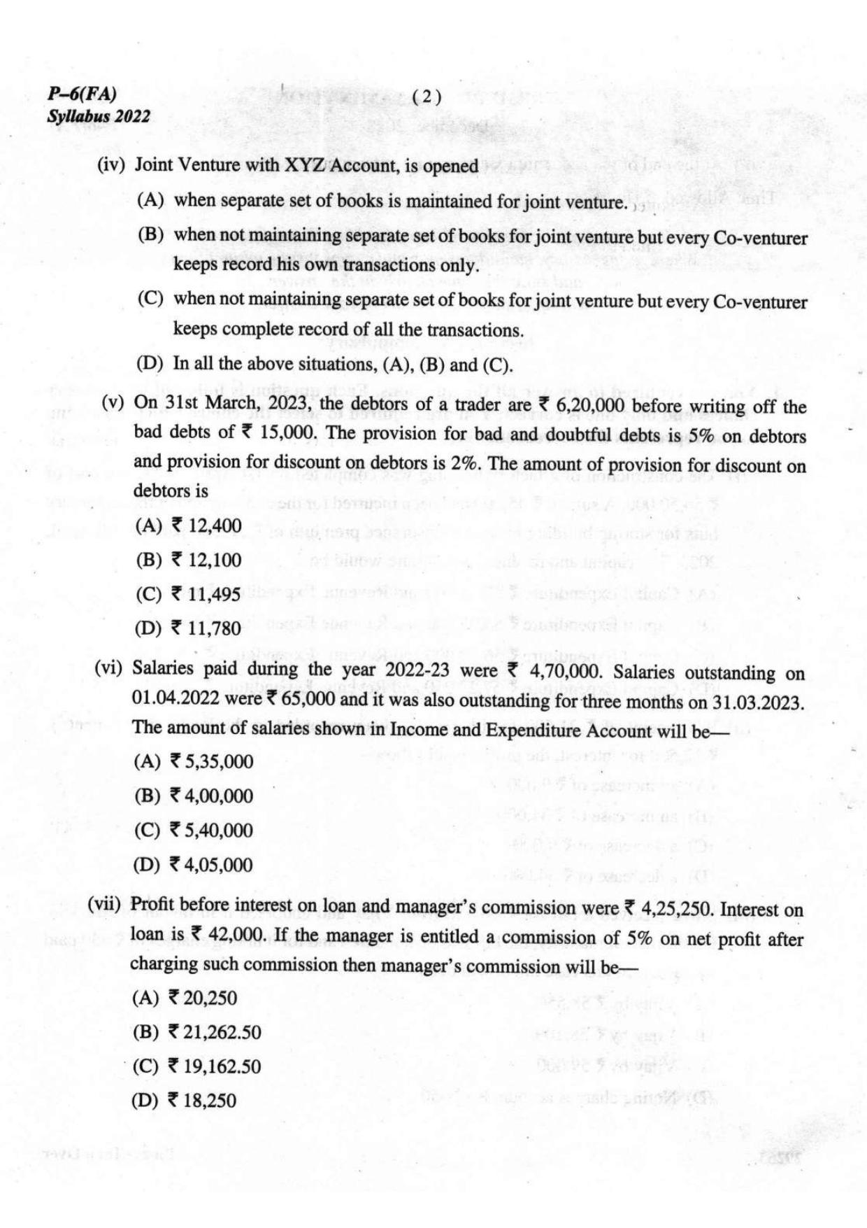 ICMAI Intermediate December 2023 Question Paper - Financial Accounting - Page 2